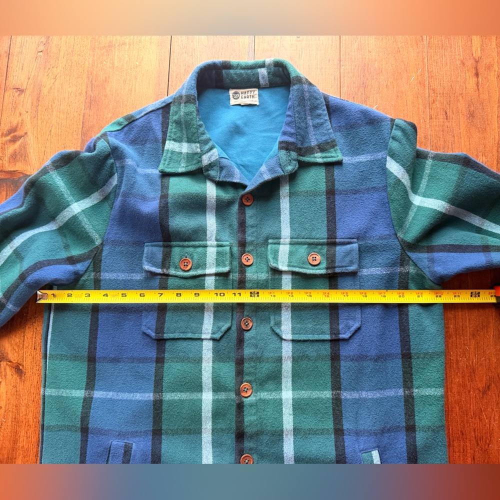 Happy Earth Forester Plaid Heavyweight Shacket Jacket Unisex Medium - Picture 6 of 10
